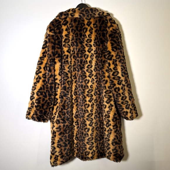 O Diva - Leopard Print Faux Fur Plush Coat – Oversized XL - Picture 3 of 5